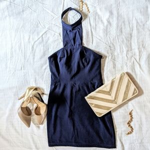 Silence + Noise navy blue mini dress